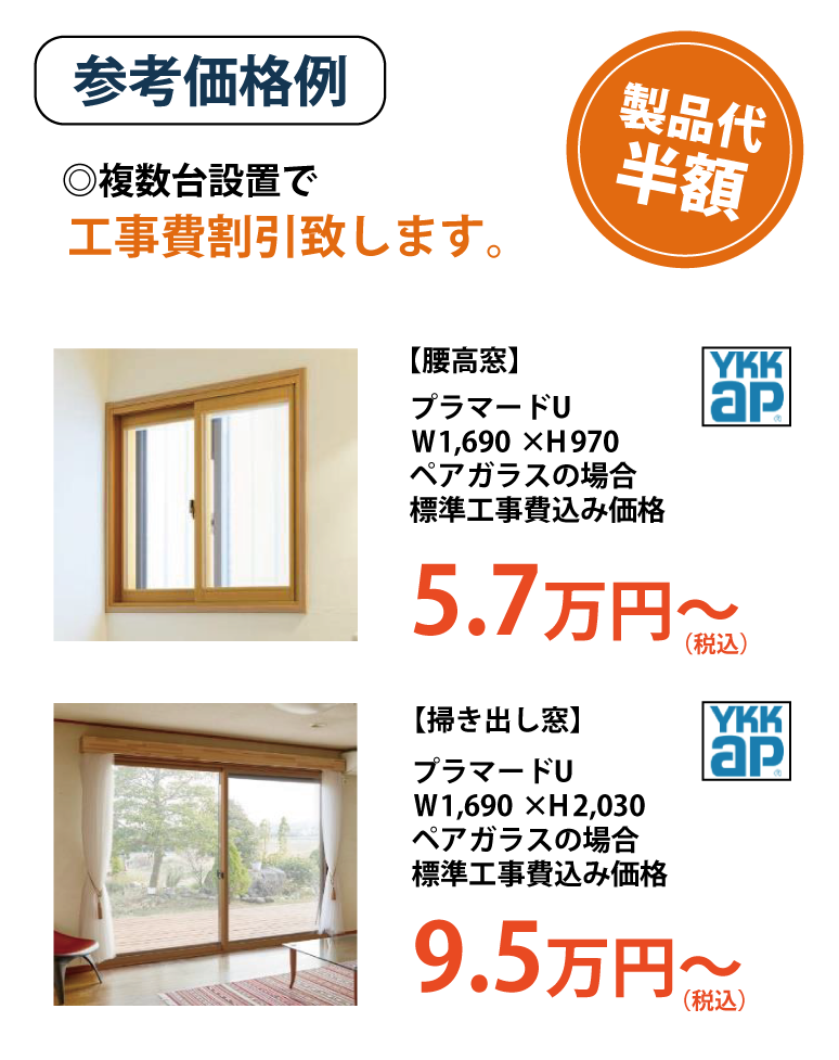 安い内窓設置の価格例